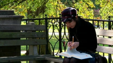 Student Reading 1032 Stock Footage
