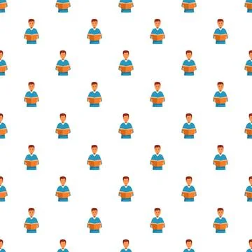 Student reading book seamless pattern for education and learning Stockillustratie