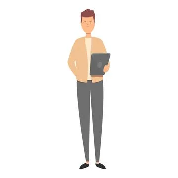 Student reading icon cartoon . Digital online Illustrazione stock