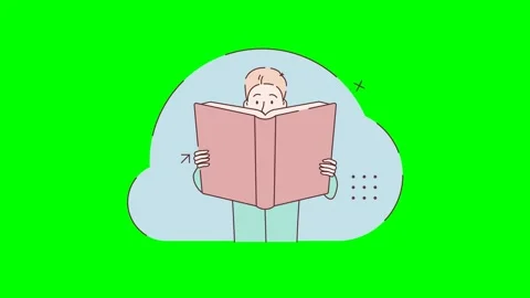 Student reading a textbook in hands. Red book. Young man reading a book Stock Footage 332263961