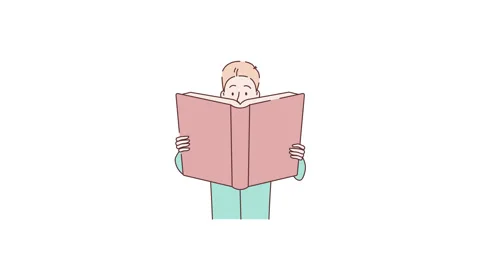 Student reading a textbook in hands. Young man reading a book. Man holds a book Stock Footage 336527306