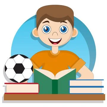 A student reads a book. Stock Illustration