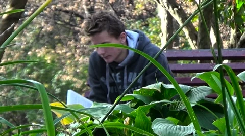 The student reads the lecture notes. Stock Footage 54833322