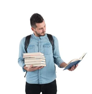 Student reads Foto stock