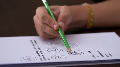  Student reasoning on the answer.Exam- Multiple choice Test Stock Footage 80029724