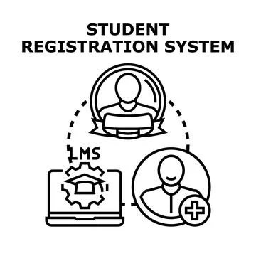 Student registration system concept for online education Stock Illustration