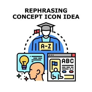 Student rephrasing concept icon for idea development Stock Illustration
