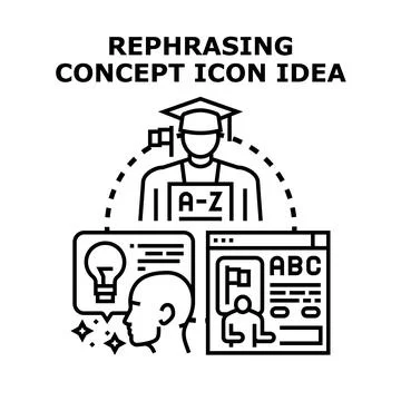 Student rephrasing concept icon for idea development Stock Illustration
