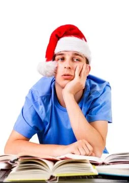 Student in Santa Hat Stock Photos