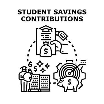 Student saving contributions for education and future planning Stock Illustration