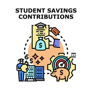 Student saving contributions for education and future planning Stock Illustration