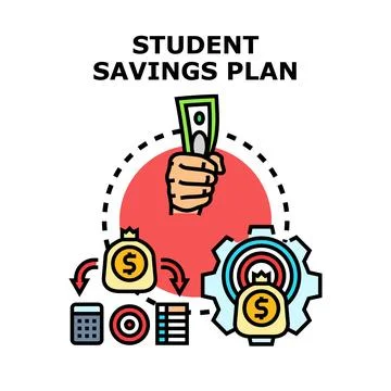 Student savings plan developing financial education strategy Stock Illustration