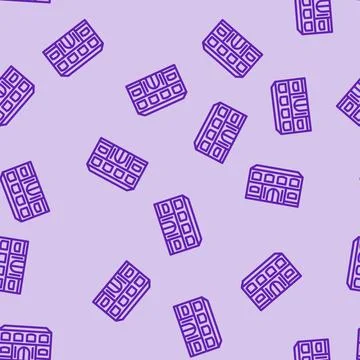 Student school building line vector seamless pattern 库存插图