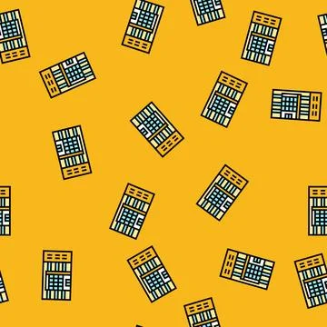 Student school building vector seamless pattern Ilustración de archivo