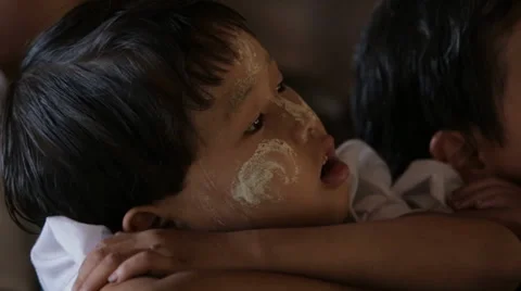 Student in School in Burma Stock Footage 37350508