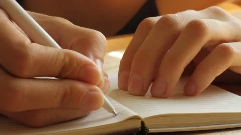 Student in the school, hands writing Stock Footage 59763594