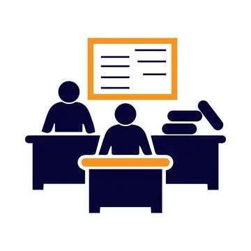 Student, seat, desk, table, man, student sitting at desk icon Stock Illustration