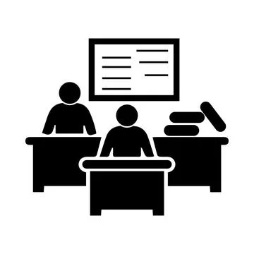 Student, seat, desk, table, man, student sitting at desk icon Stock Illustration