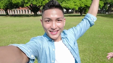 Student selfie happily Stock Footage 83046145