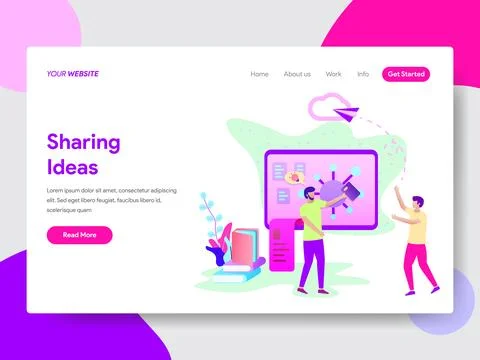 Student Sharing Ideas Illustration for Web Pages 库存插图