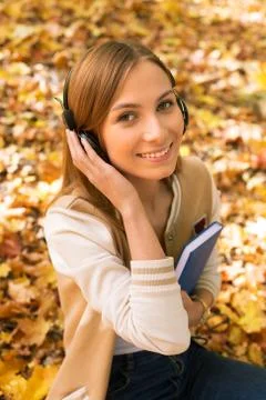 Student sitting and looking up Stock Photos