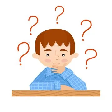 Student sitting at her desk asks. Stock Illustration