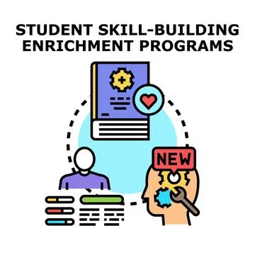 Student skill building enrichment programs concept 스톡 일러스트