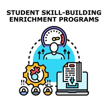 Student skill building enrichment programs concept Stock Illustration