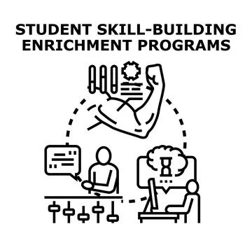 Student skill building enrichment programs concept Stock Illustration
