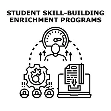 Student skill building enrichment programs concept Illustrazione stock