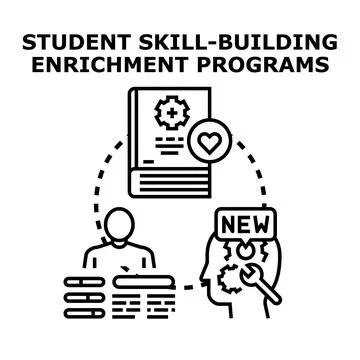 Student skill building enrichment programs concept 库存插图