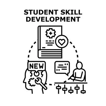 Student skill development process building new talents Stock Illustration