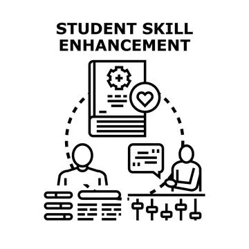 Student skill enhancement concept developing learning abilities Ilustración de archivo