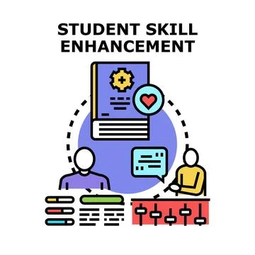 Student skill enhancement concept developing learning abilities Stock Illustration