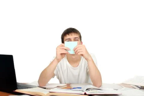 Student With Small Paper Stock Photos