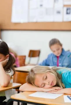 Student snoozing in class Fotos Stock