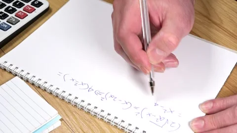 Student solving a difficult equation Video stock 329685440
