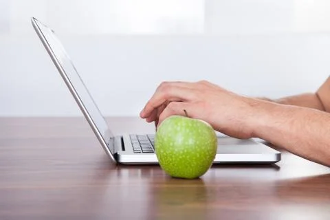 Student solving math's problem on laptop Stock Photos