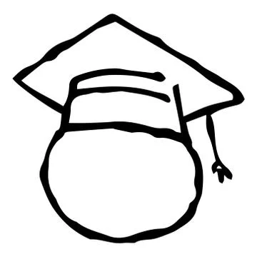 Student in a square academic hat. Graduation. Human avatar vector illustratio Stock Illustration