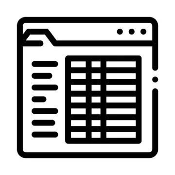 Student Statistics Folder Icon Vector Outline Illustration 스톡 일러스트