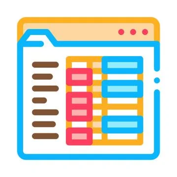 Student Statistics Folder Icon Vector Outline Illustration イラスト素材