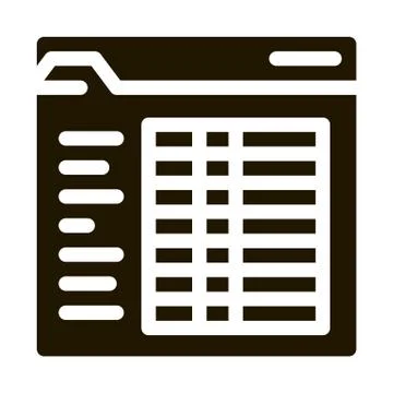 Student Statistics Folder Icon Vector Glyph Illustration 库存插图