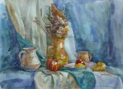 Still Life | Watercolor Painting by Achintya Hazra | Exotic India Art