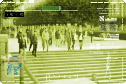 Student street - interface - digital  scan -  yellow Video stock 68998945