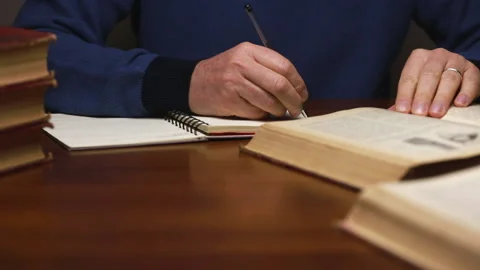 Student studies for exam Stock Footage 146388849