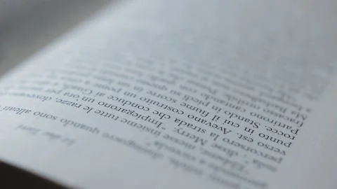 Student study on a book. close-up words on a book. Stock Footage 217445916