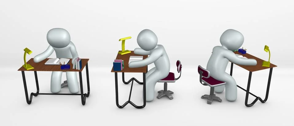 Student study Stock Illustration