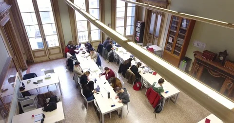 Student study in library Stock Footage 120521522
