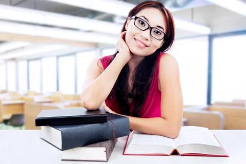 Student study at the library Stock Photos