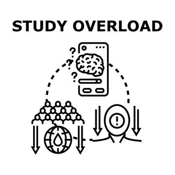 Student study overload problem and exam stress Stock Illustration